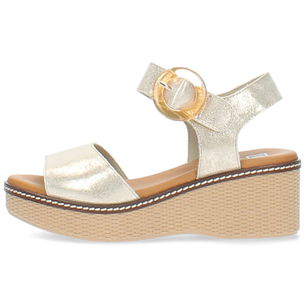 gouden sandaal op sleehak