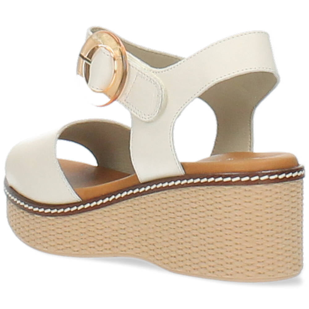 beige sandaal op sleehak