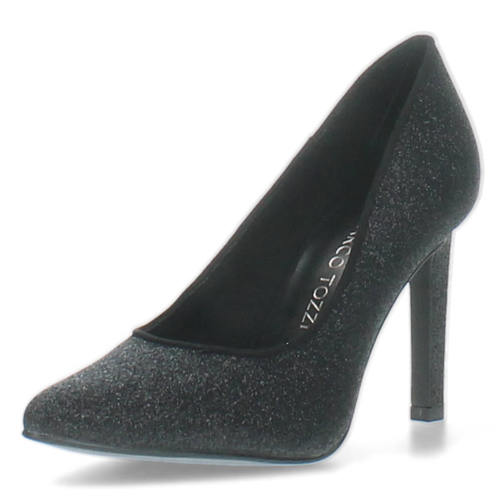 Zwarte glitter pumps