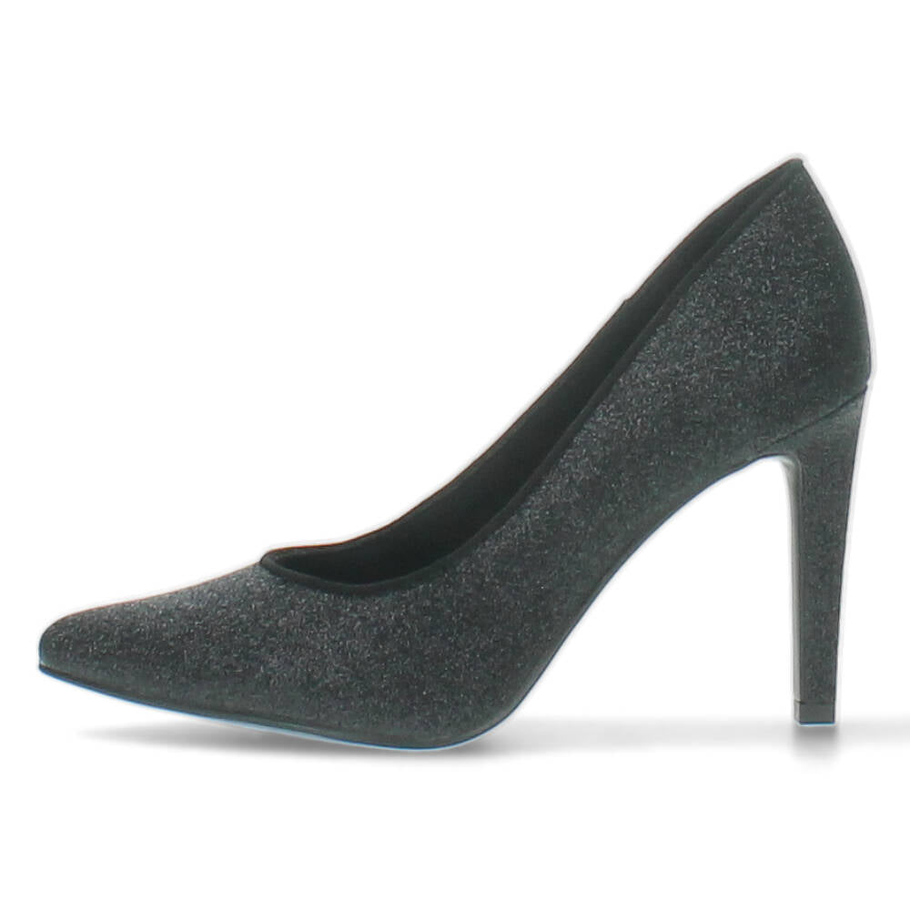 Zwarte glitter pumps
