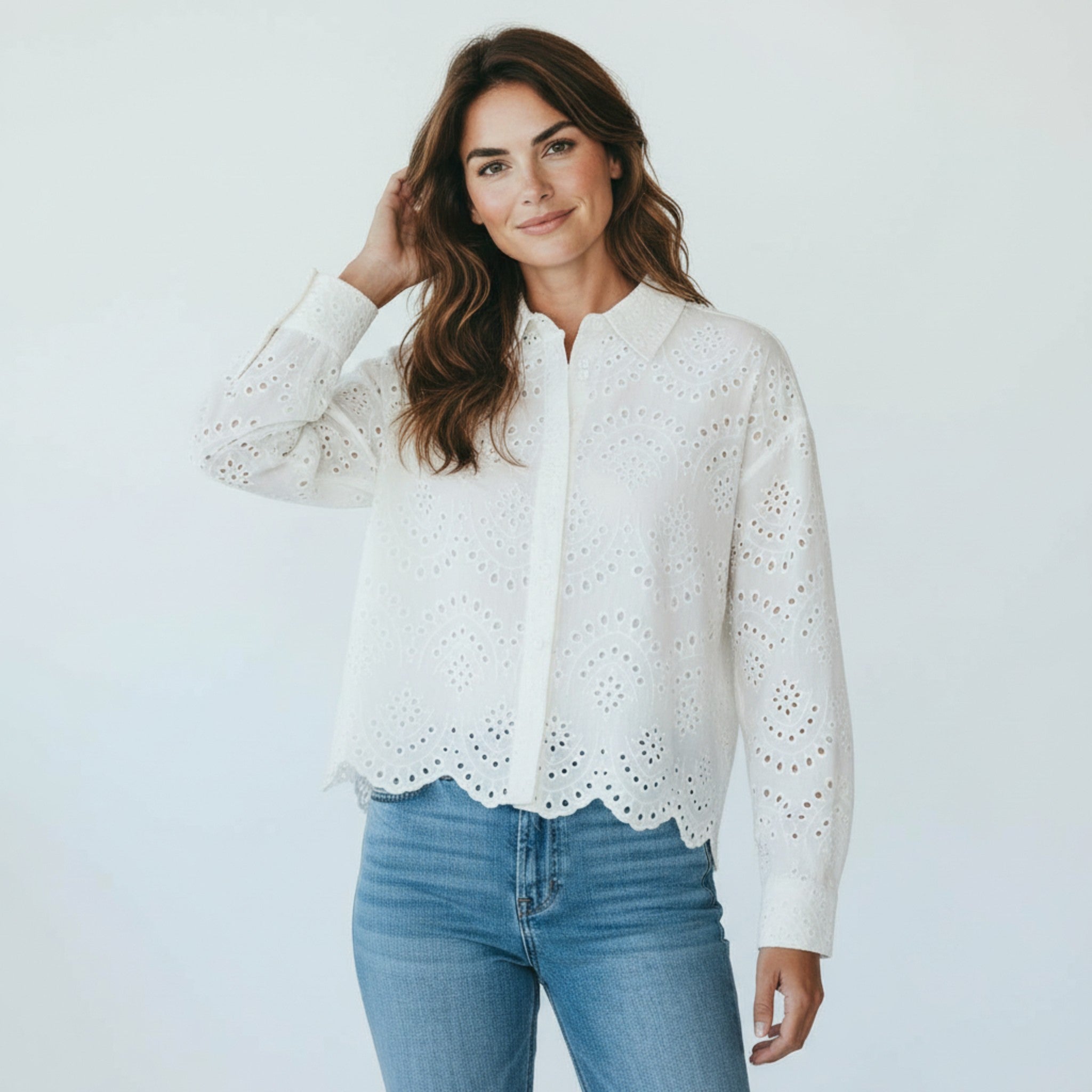 witte blouse