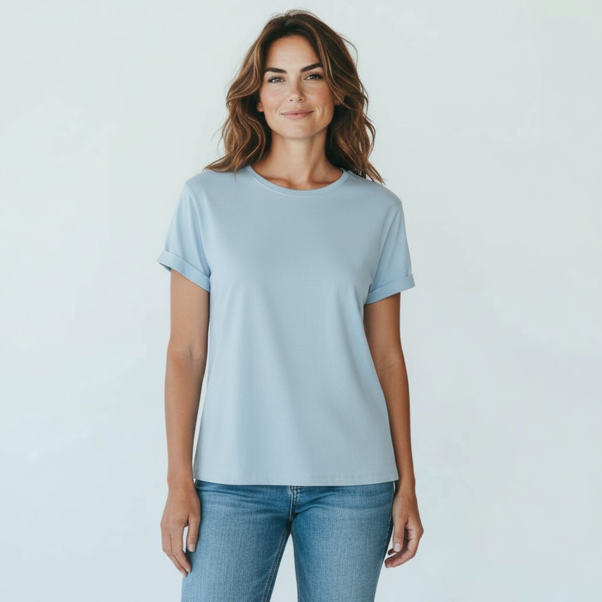 blauwe t-shirt