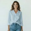 blauwe blouse