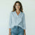 blauwe blouse