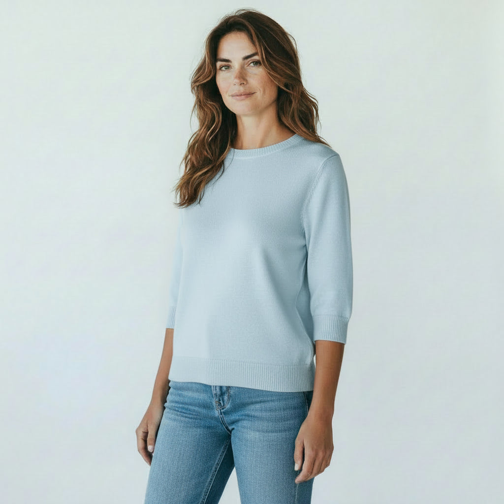 blauwe blouse