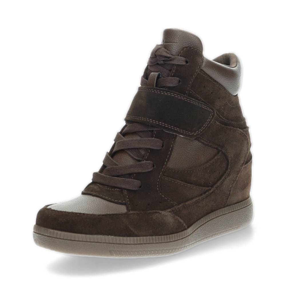 donkerbruine hoge sneaker