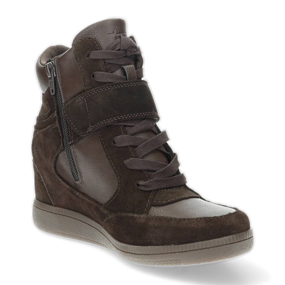 donkerbruine hoge sneaker