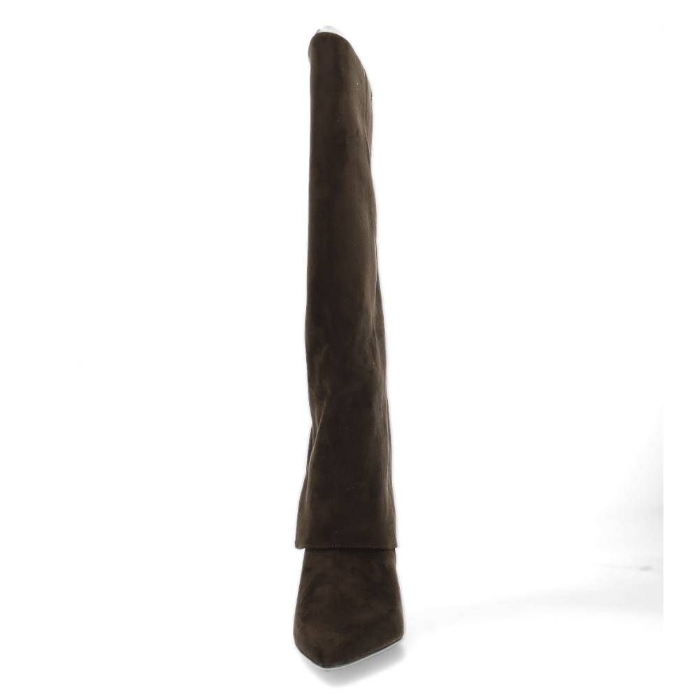 donkerbruine lange laars