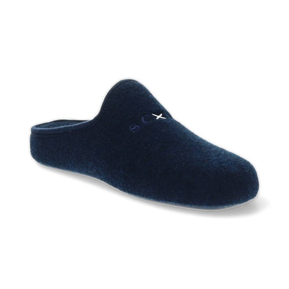 donkerblauwe pantoffel