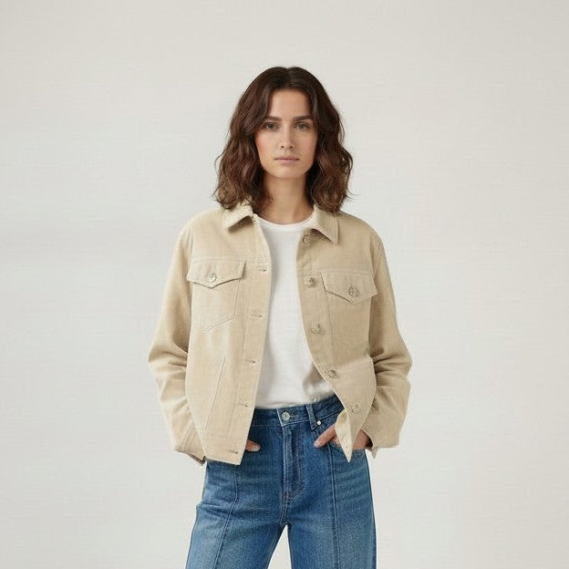 beige jas