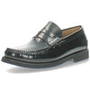 zwarte geklede mocassin