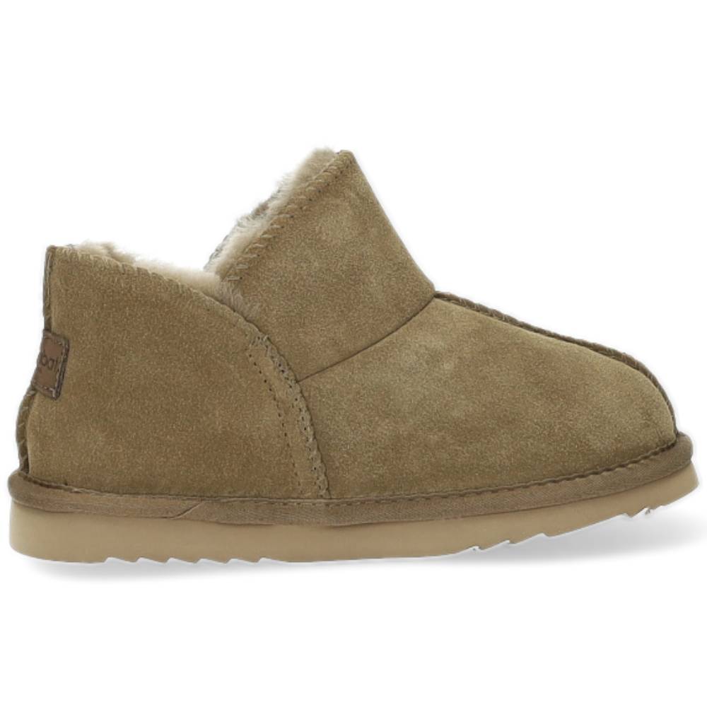taupe gesloten pantoffel