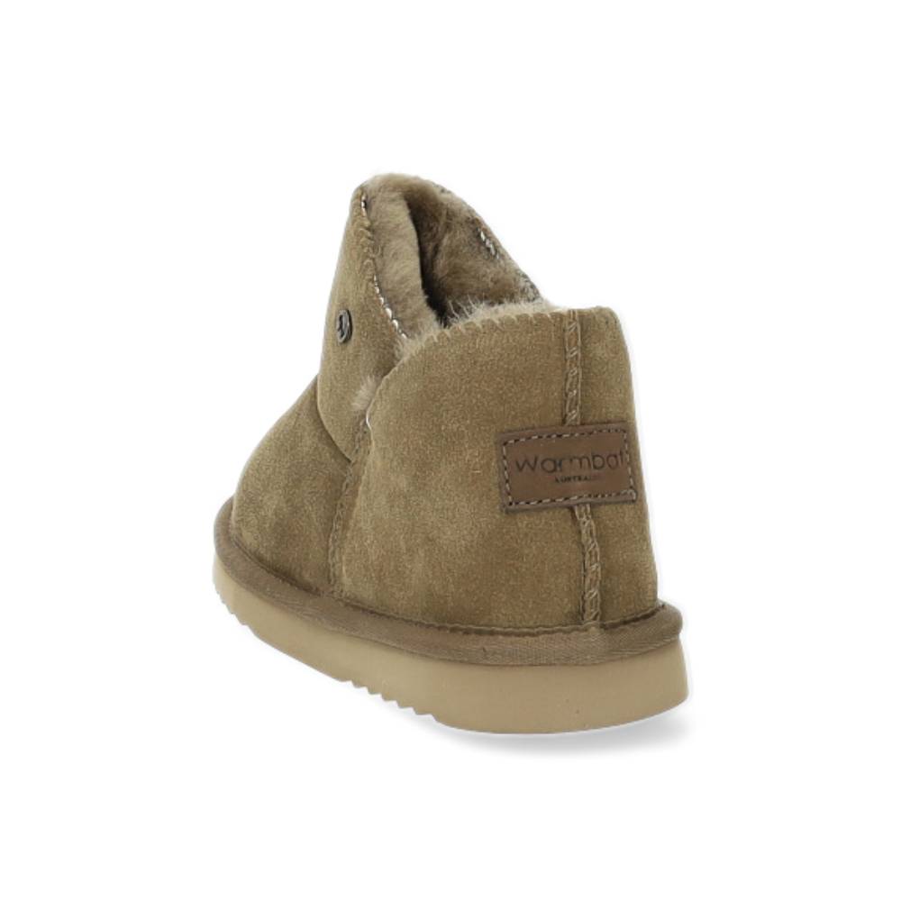 taupe gesloten pantoffel