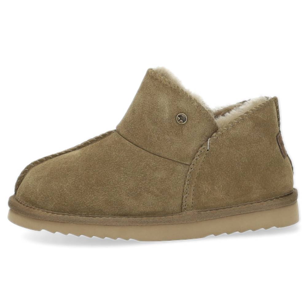 taupe gesloten pantoffel