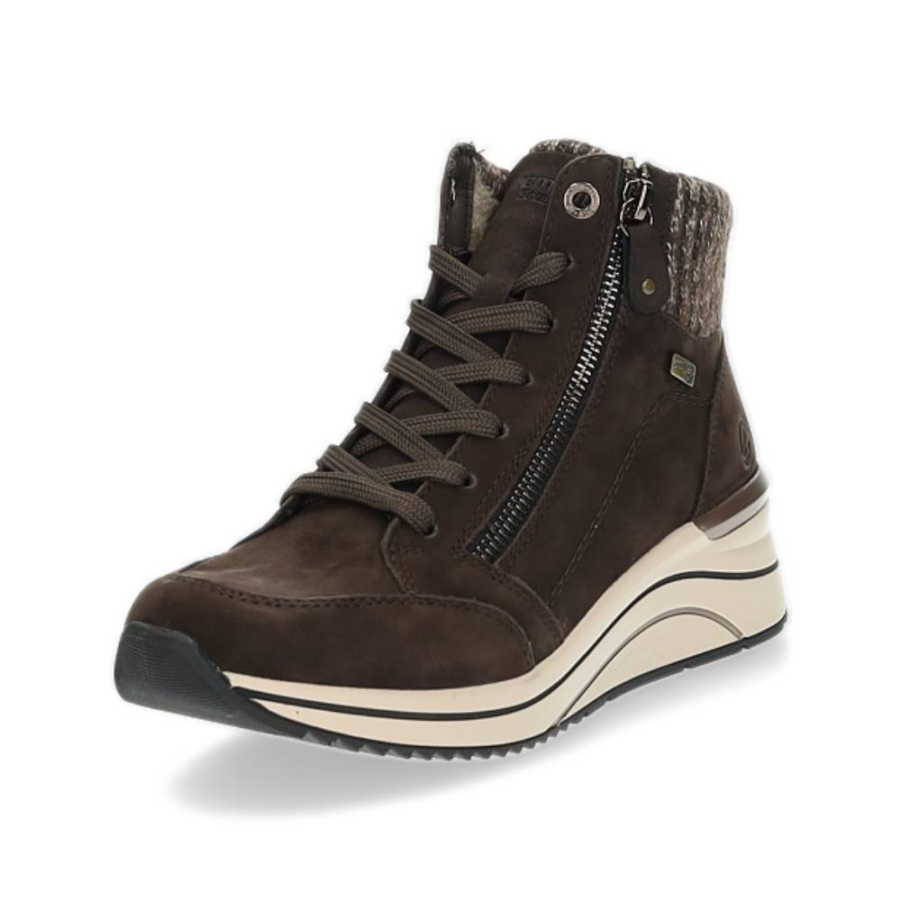 hoge donkerbruine sneaker