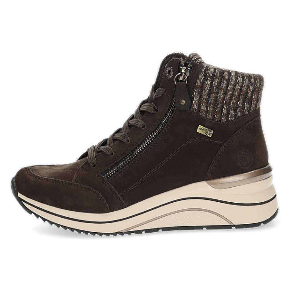 hoge donkerbruine sneaker