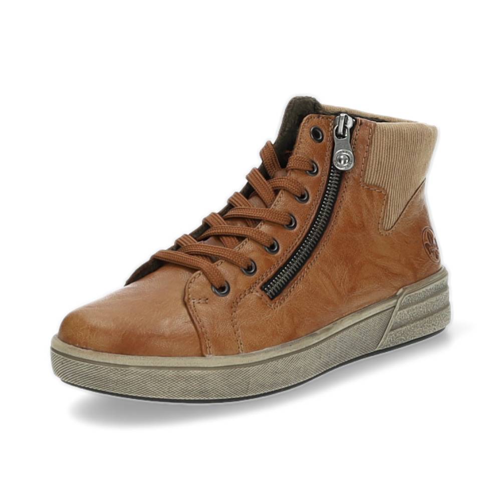 cognac hoge sneaker