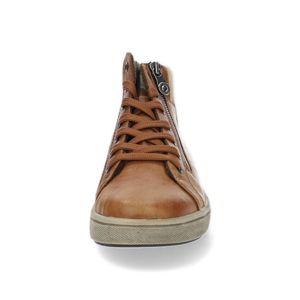 cognac hoge sneaker