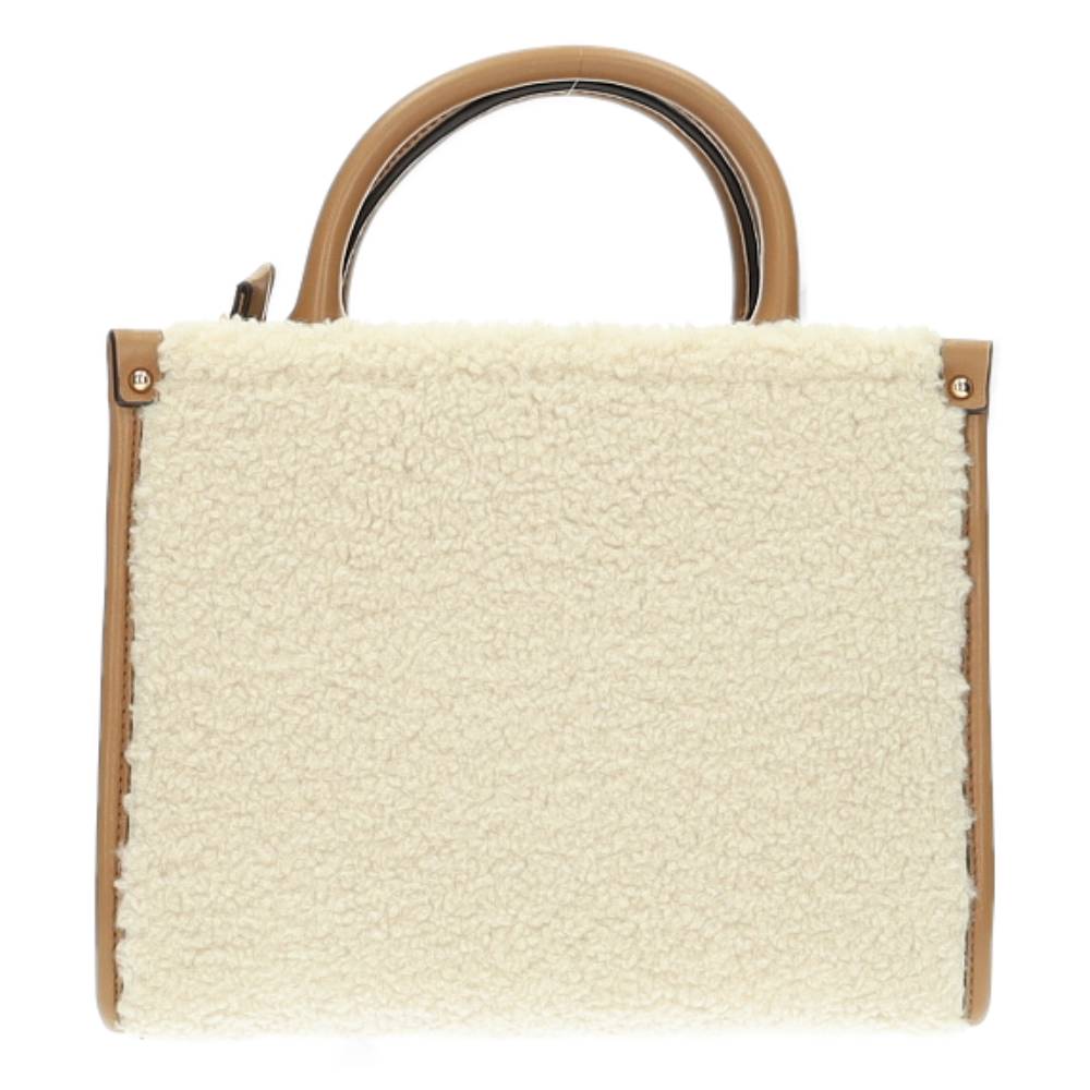 beige teddy handtas