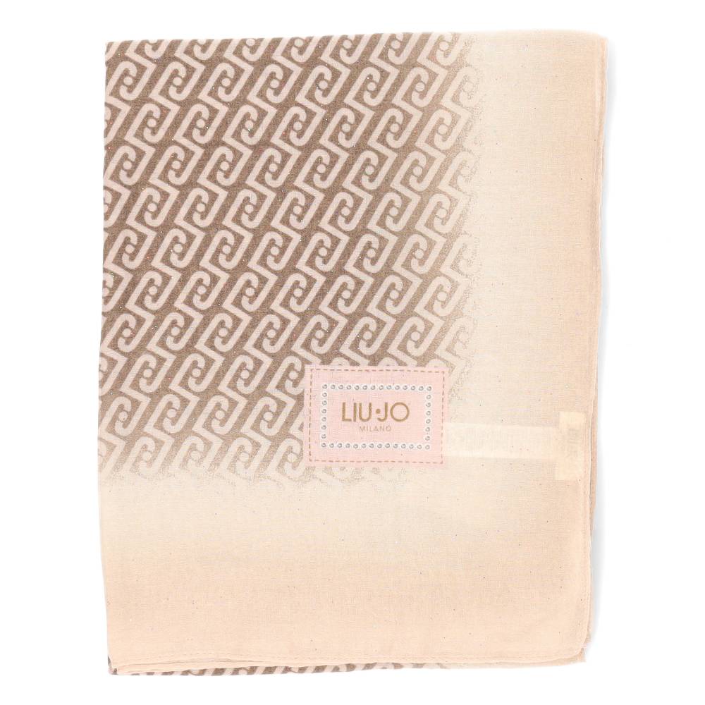 beige/bruine sjaal met glitter