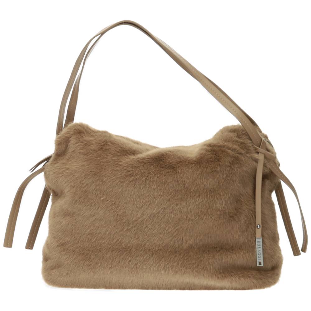 donkerbeige handtas