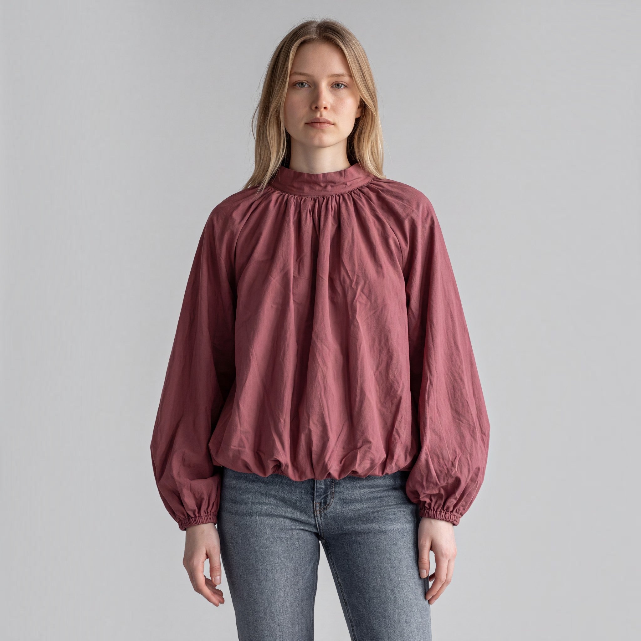 burgundy blouse
