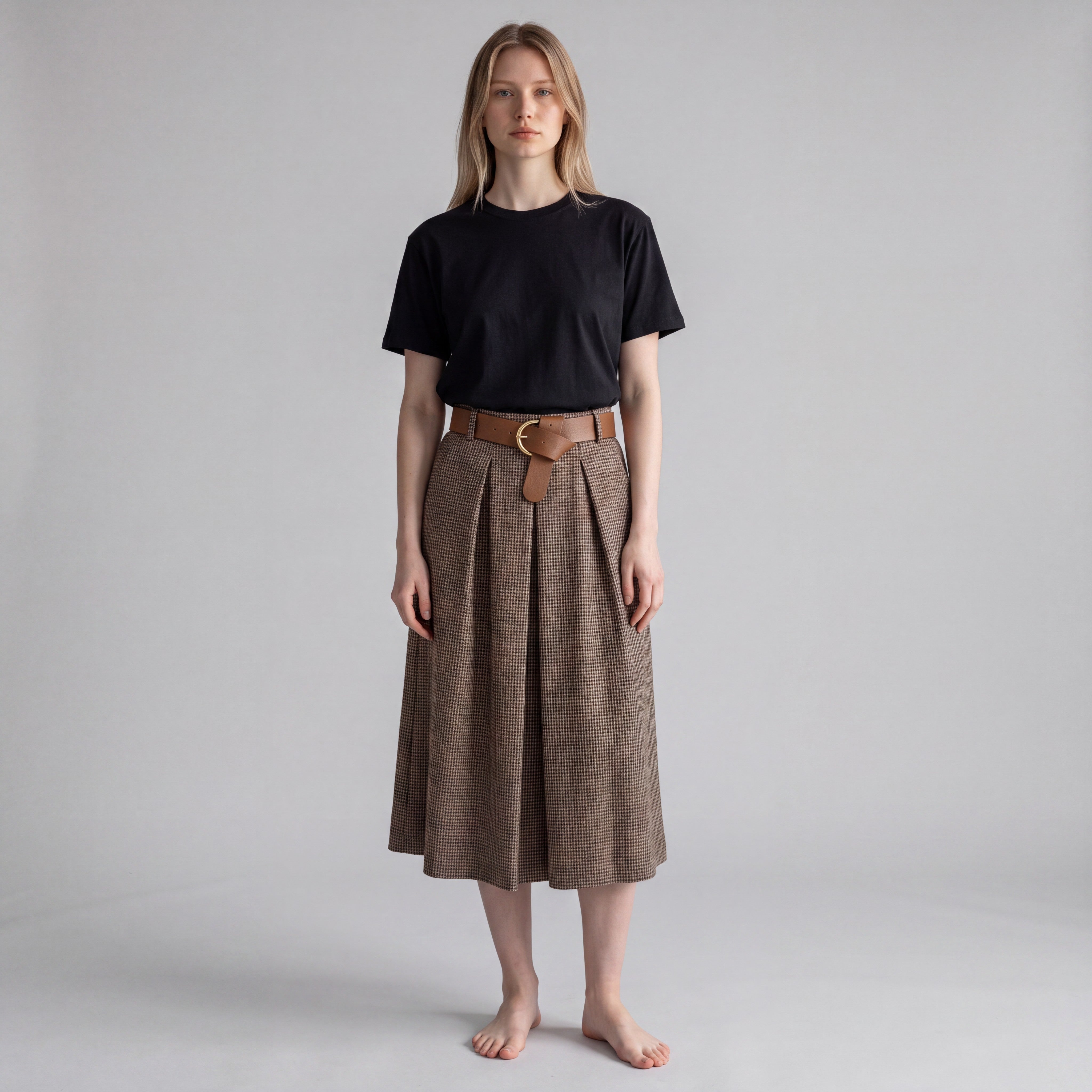 bruine lange rok