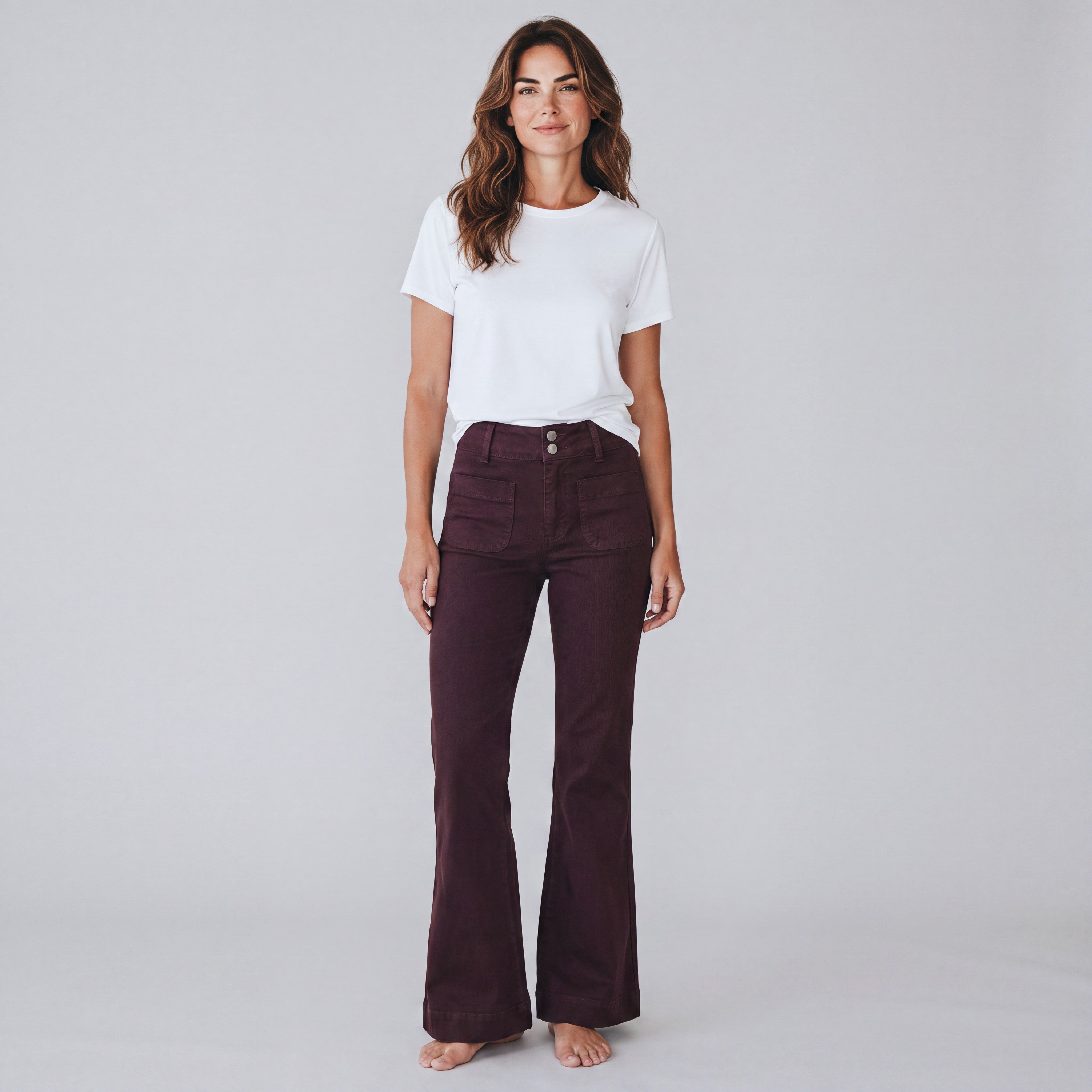 burgundy jeansbroek