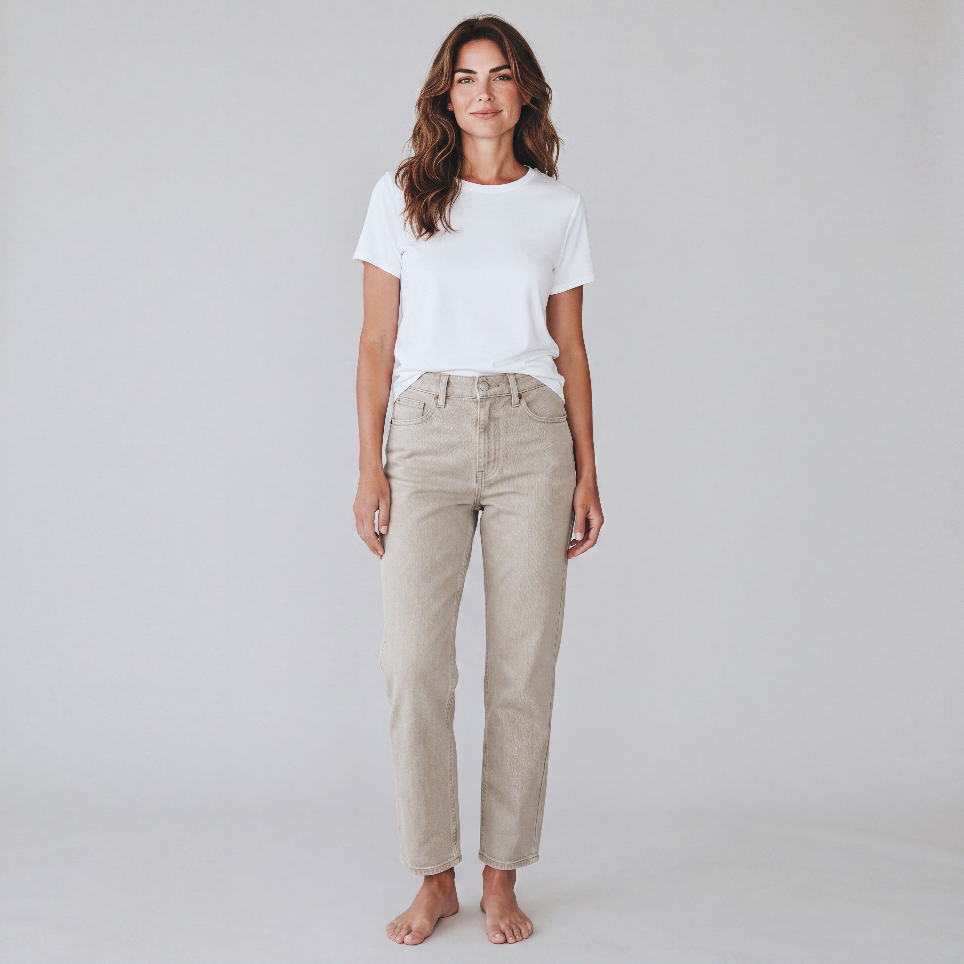 lichtgrijze jeansbroek