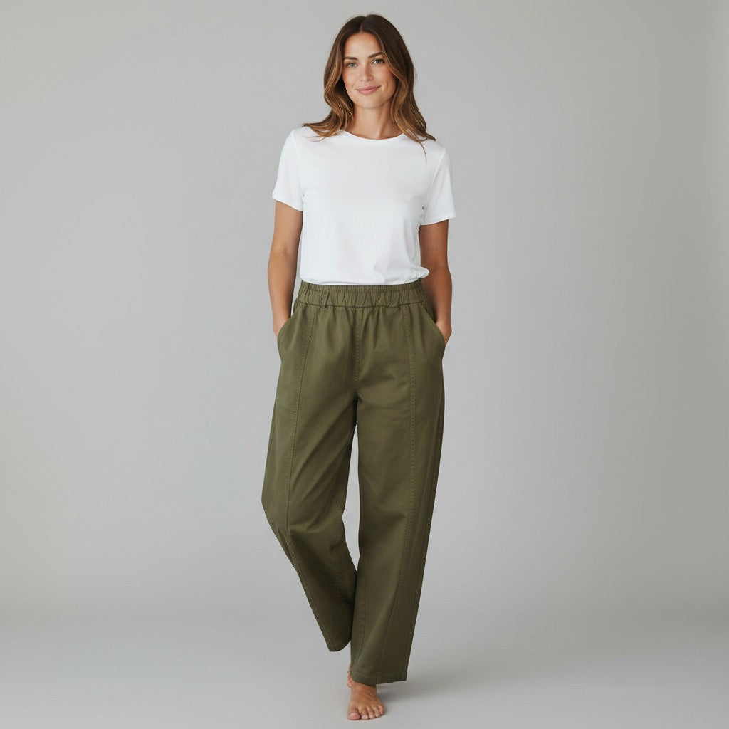 kaki jeansbroek
