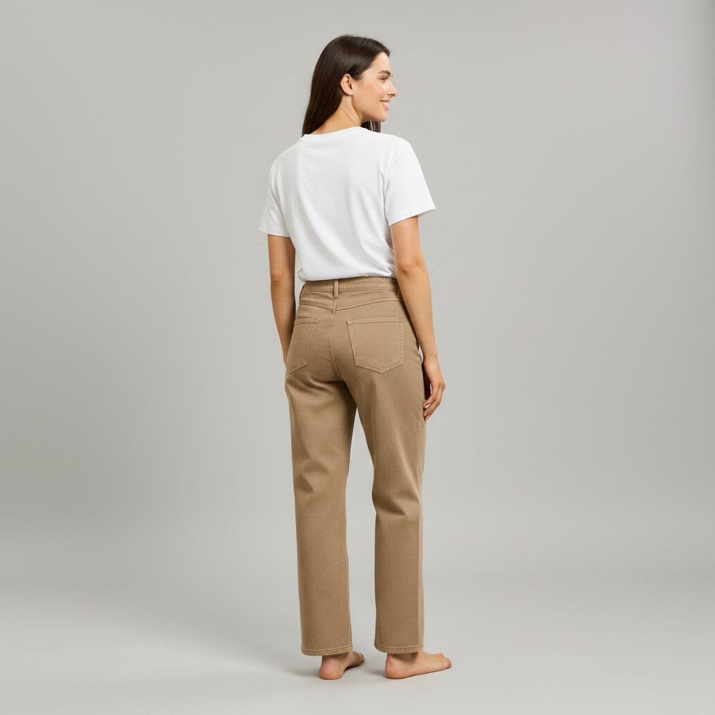 taupe jeansbroek