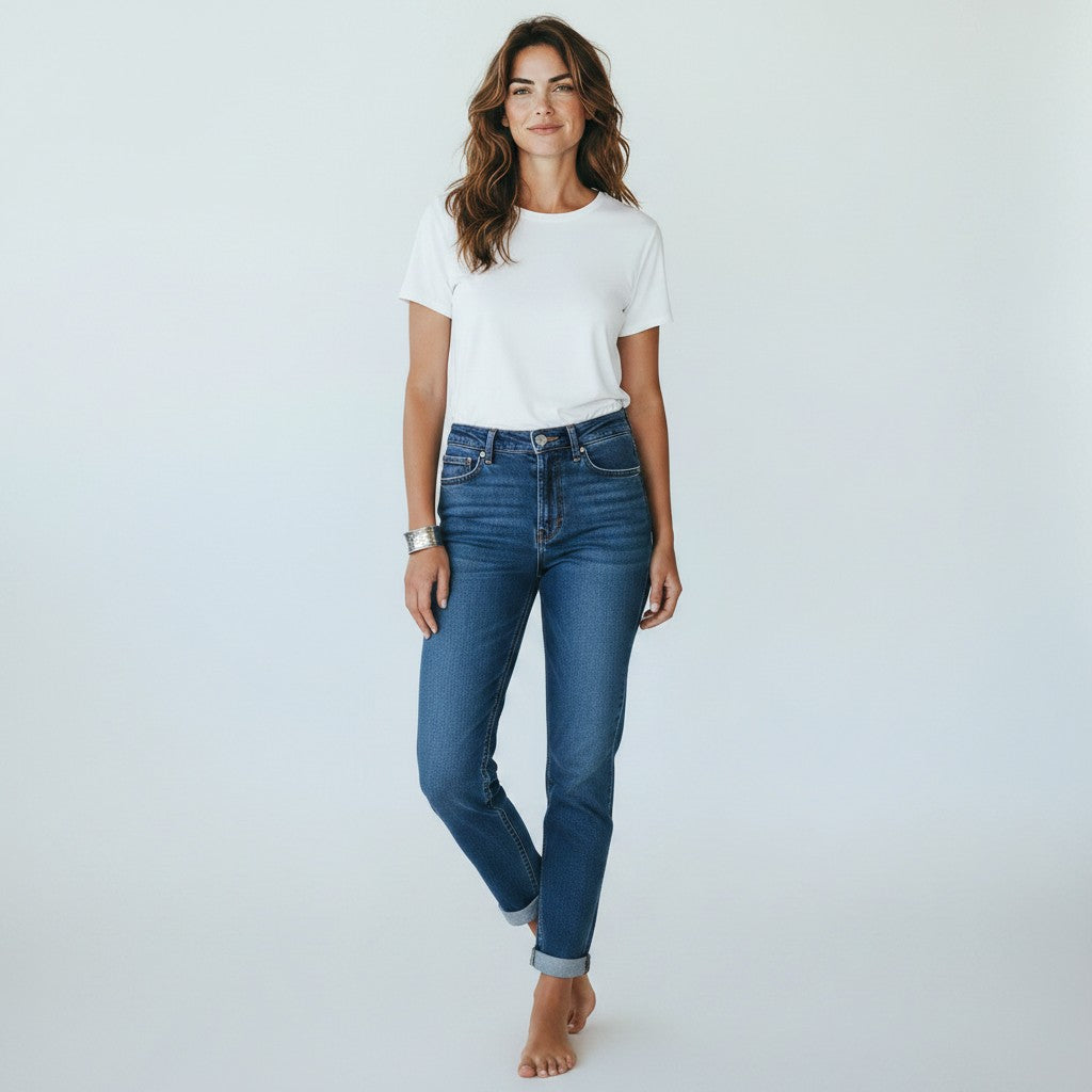 blauwe jeansbroek