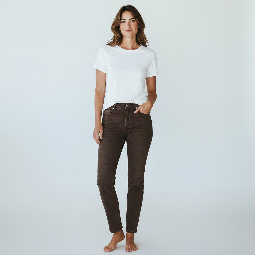 bruine jeansbroek