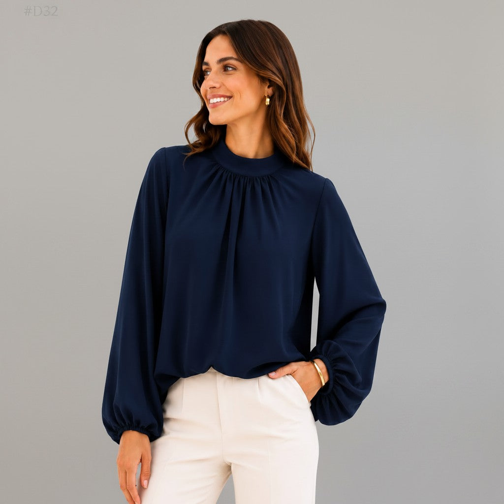blauwe blouse