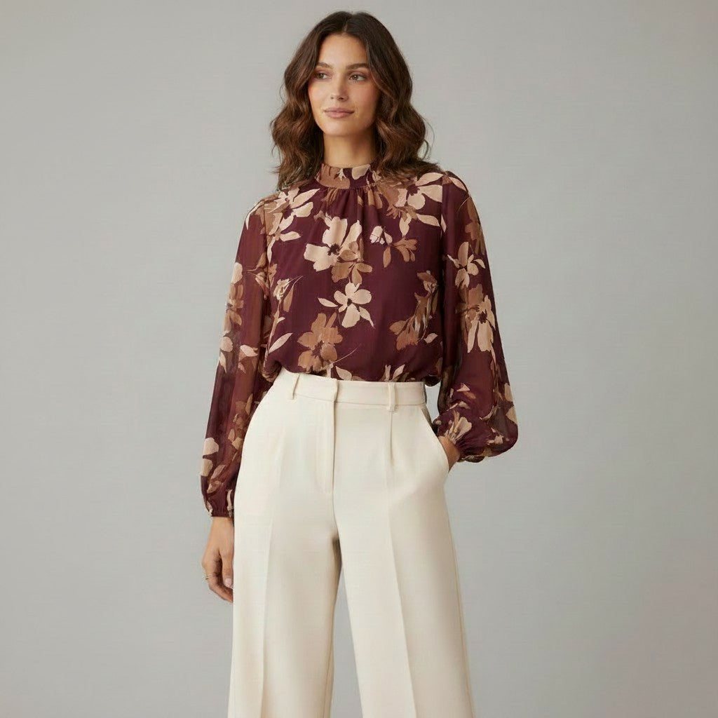 burgundy blouse