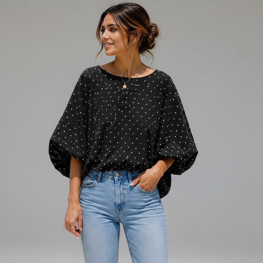 blauwe blouse