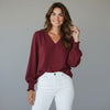 burgundy blouse