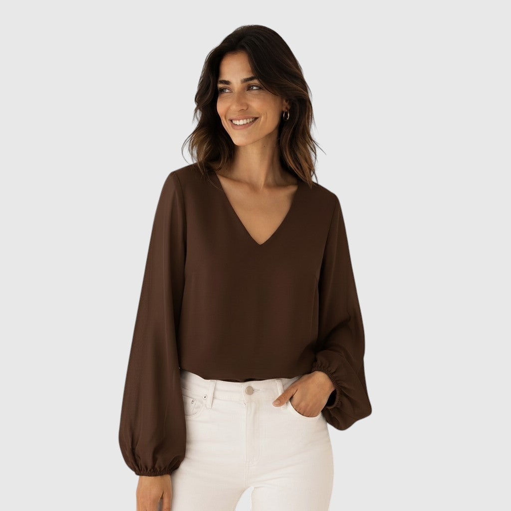 bruine blouse