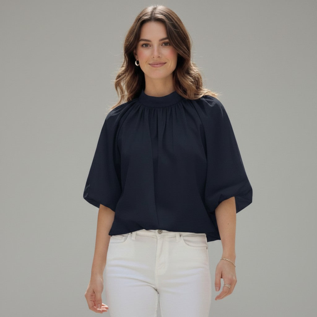 blauwe blouse