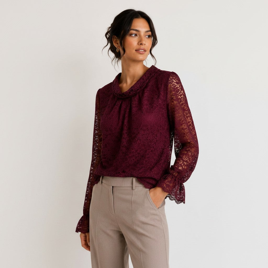 burgundy blouse