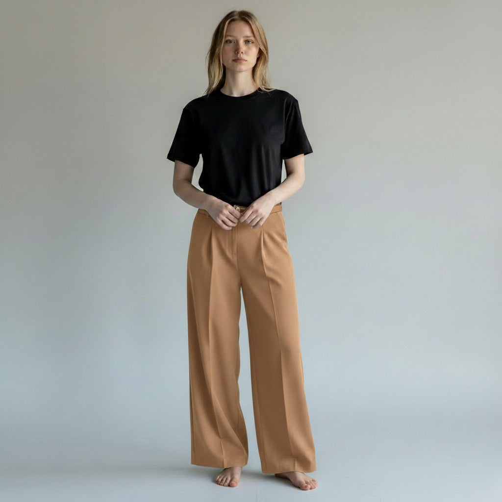 bruine geklede broek