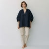 blauwe blouse