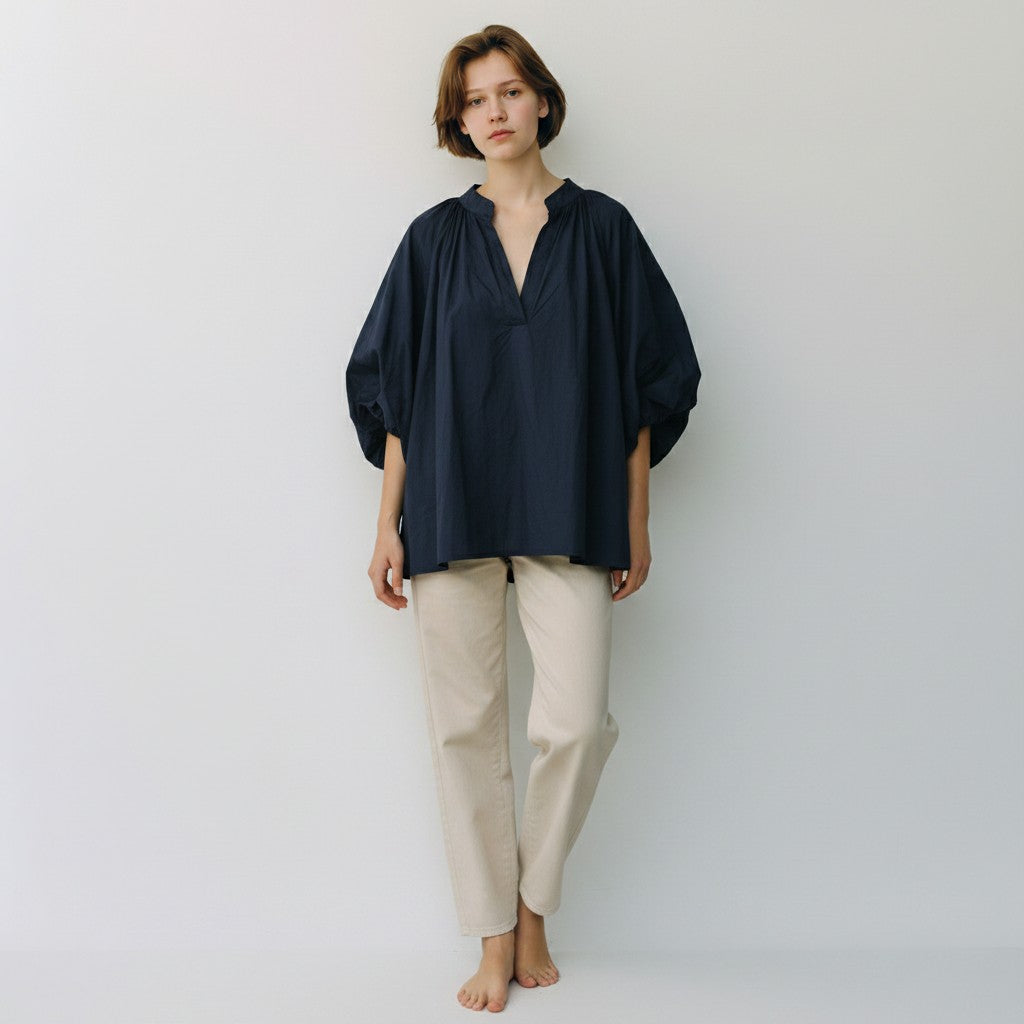 blauwe blouse