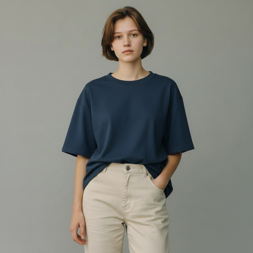 blauwe t-shirt