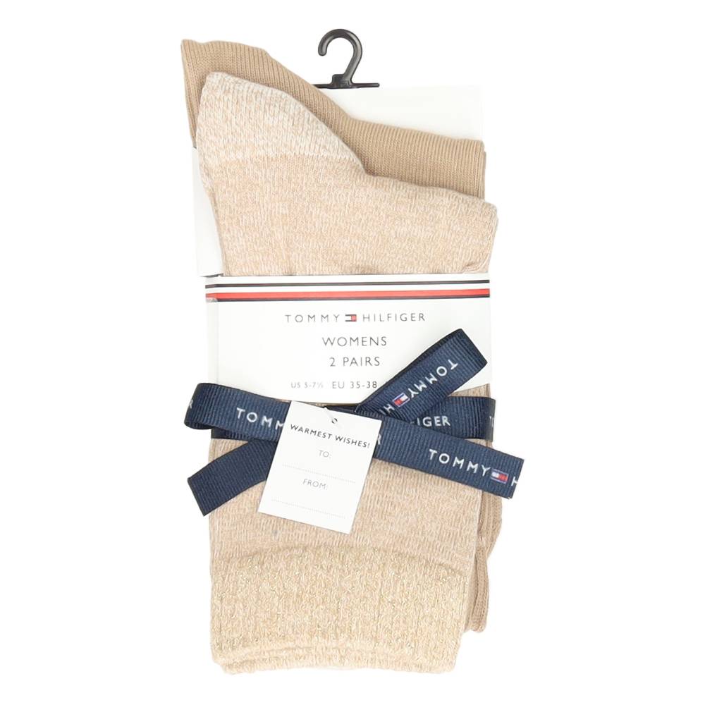 2 paar lange beige kousen