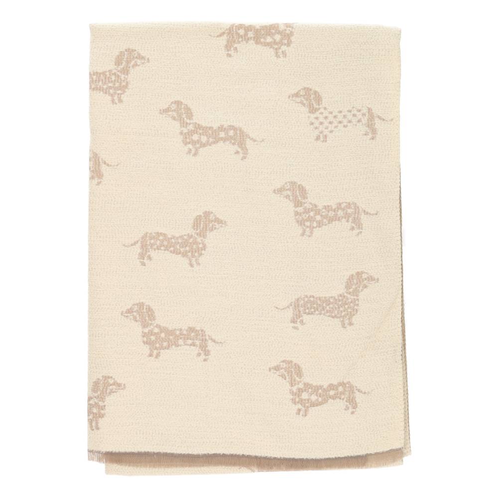 beige sjaal met hondjes