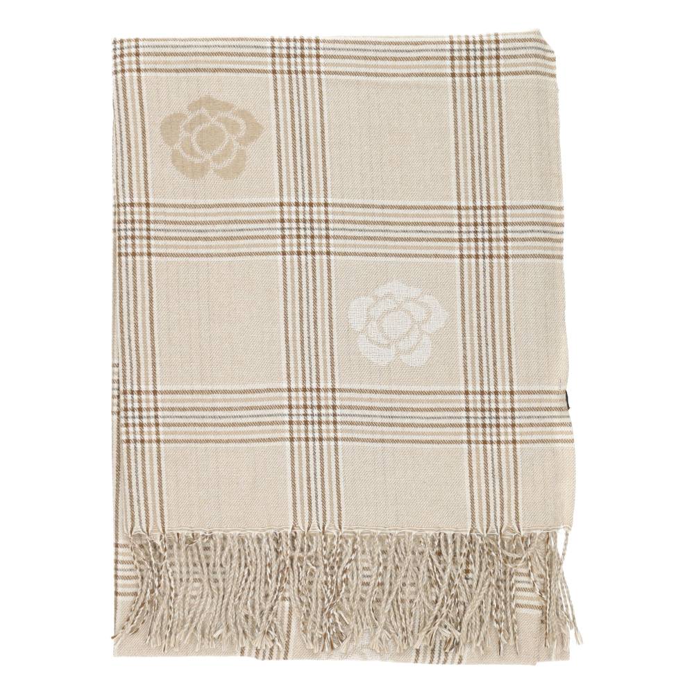 beige sjaal met bloemen