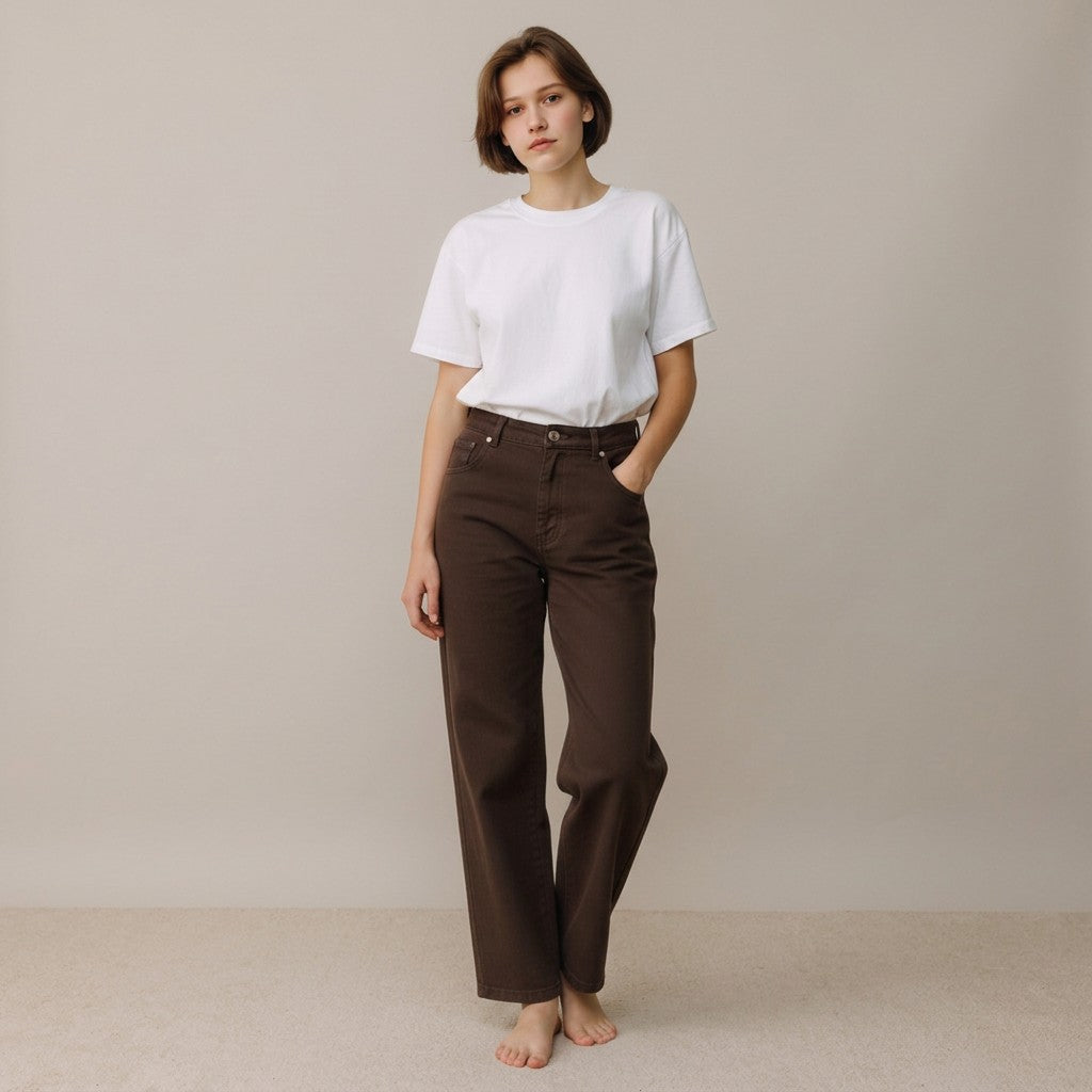 bruine jeansbroek