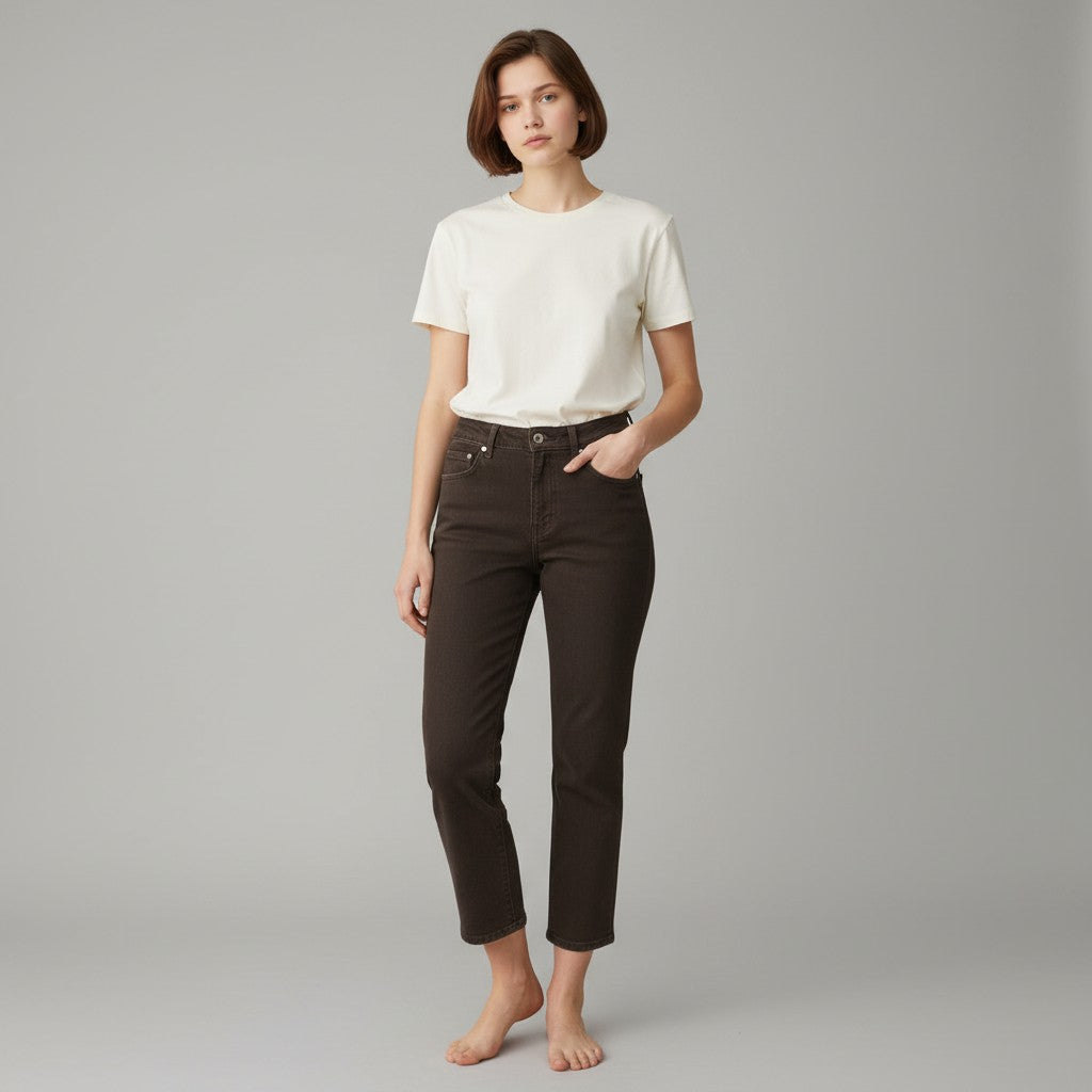 bruine jeansbroek
