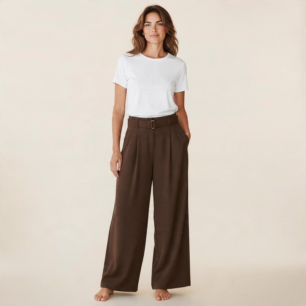 bruine lange broek